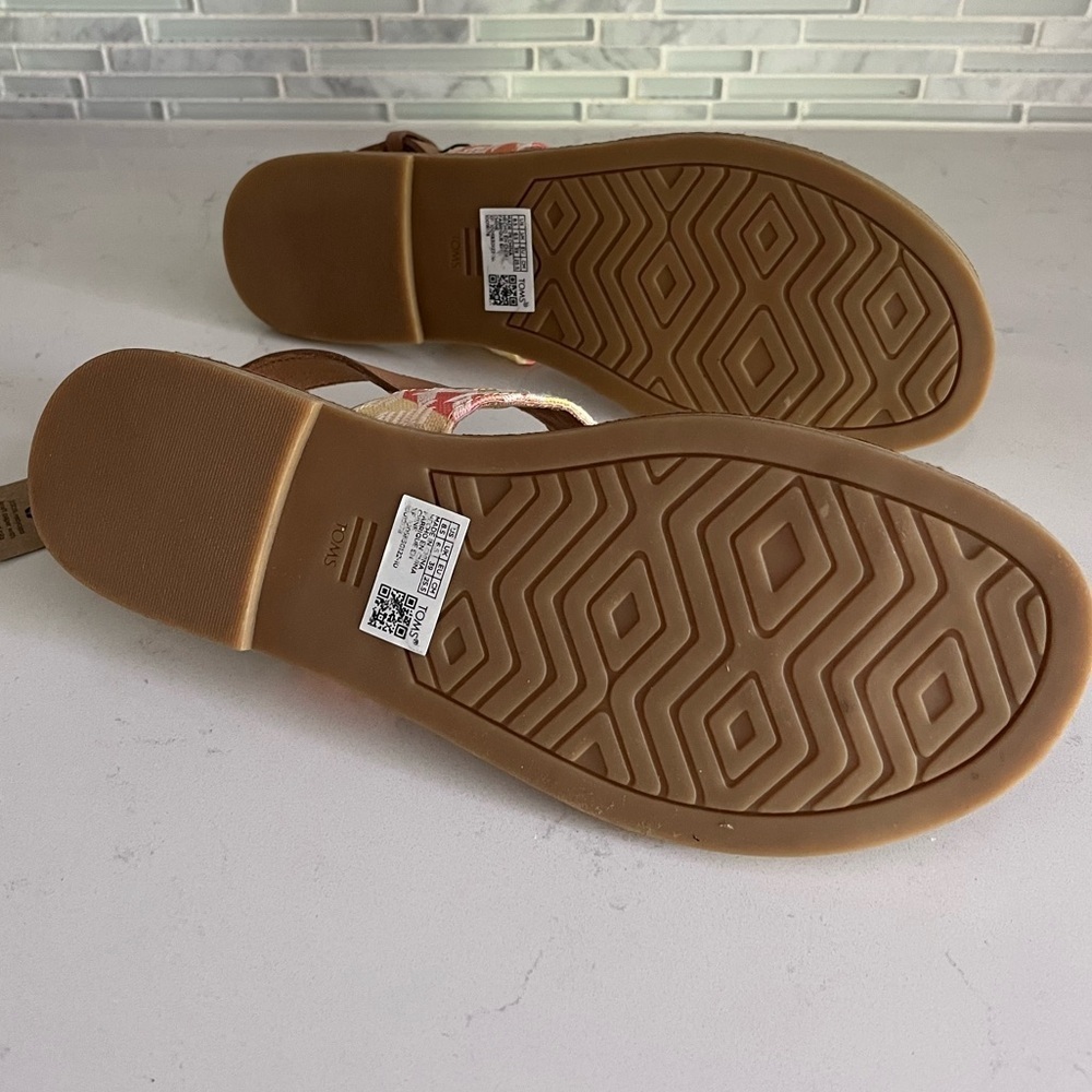 Toms Women's Bree Sandals Warm Beige Leather Size 8.5 - Picture 6 of 7
